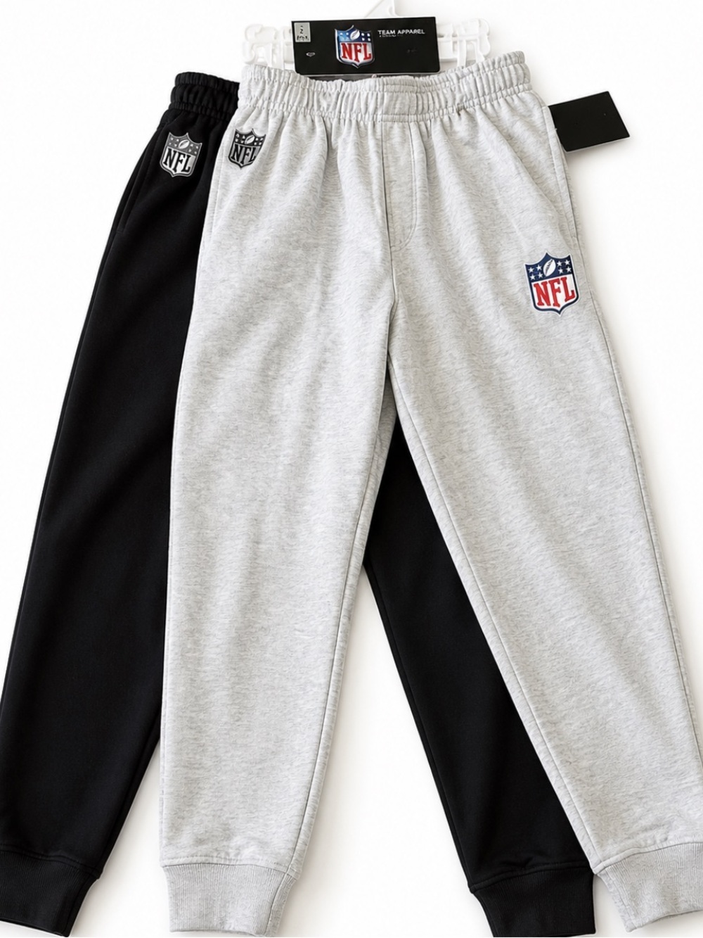 NWT NFL Boys Jogger Sweatpants 2 Pack Size 14/16 Black Gray
